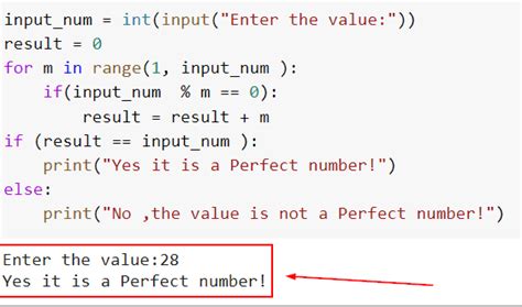 perfect number program in python using while loop