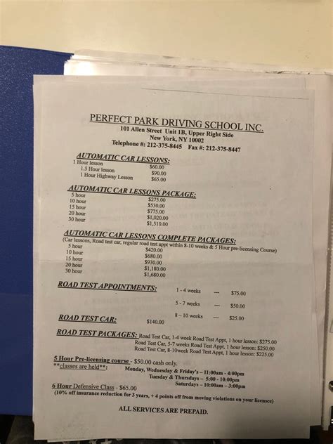 perfect park driving school nyc