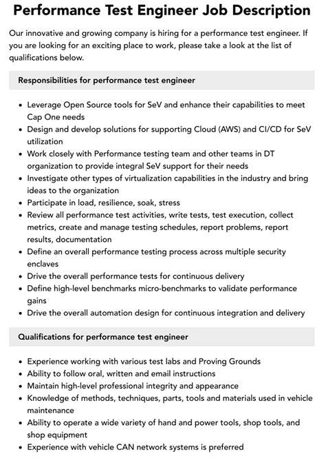 performance test engineer cc pace