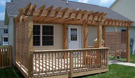Pergola Attached To House Over Deck s Traditional Plans Kits Uk
