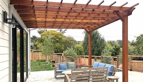 Beautiful Simple Wooden Attached Pergola in Pa