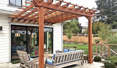 Beautiful Simple Wooden Attached Pergola in Pa