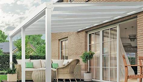 Pergola adossée bois traité toiture polycarbonate 3x3,7 m