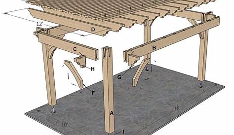 Covered Pergola Plans 12x20' Build DIY Outside Patio Wood