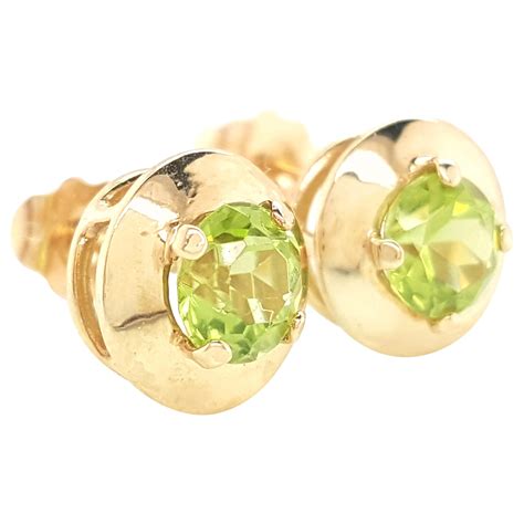 Peridot Stud Earrings Large