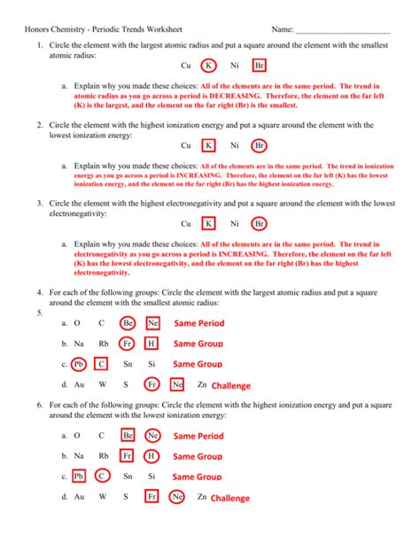 8 Pics Trends Of The Periodic Table Worksheet Part 1 Answer Key And