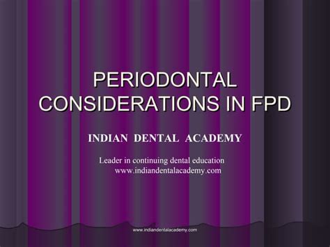 periodontal considerations in fpd