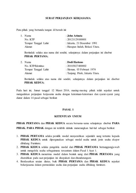 perjanjian wajib bahasa indonesia