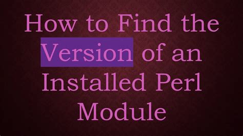 Perl Display Module Version