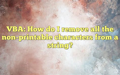 Perl Remove Non Printable Characters From String