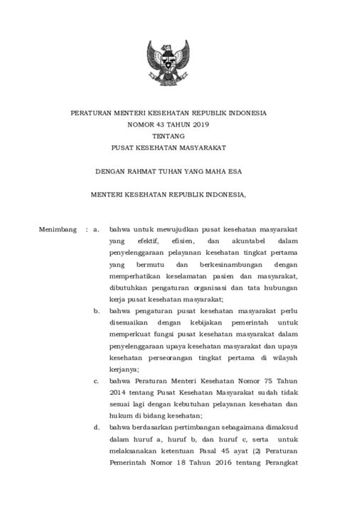 permenkes tentang puskesmas pdf