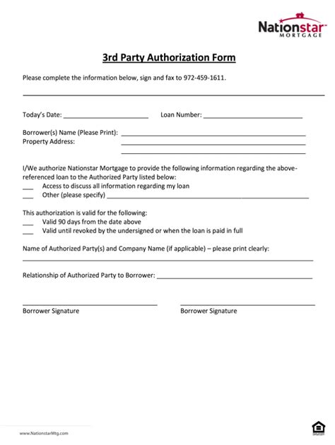 Permission 3rd Party Authorization Form Template