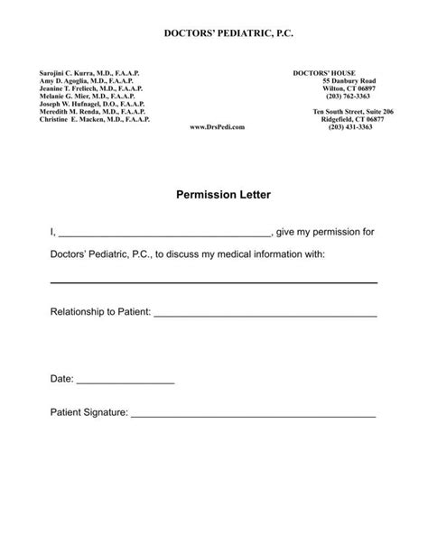 Permission Letter Template 7+ Free Word, PDF Document Downloads