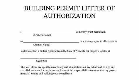 Permit Authorization Letter - sample authorization letter to process