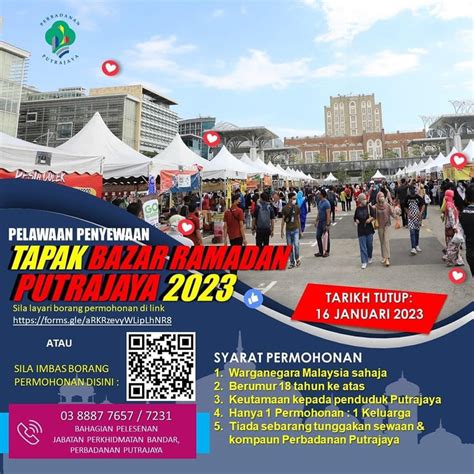 Permohonan Penyewaan Tapak Bazar Ramadhan Putrajaya 2023