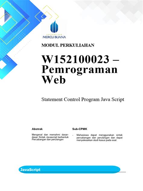 pernyataan kontrol javascript