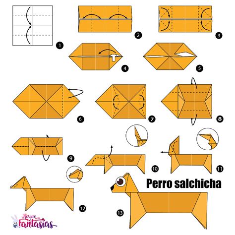 perro salchicha origami
