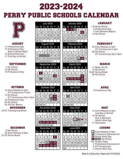 Perry Tech Calendar 2024