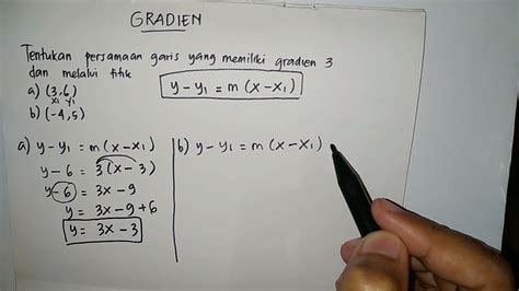 Persamaan Garis yang Melalui Titik 3 dan 4 1 adalah