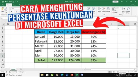 Persentase Keuntungan di Excel
