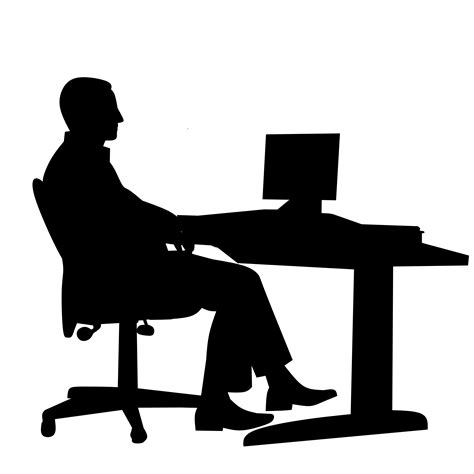 person back at desk png