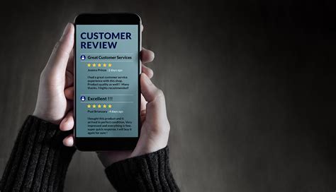 Image of a person reading user reviews and ratings on a mobile device.