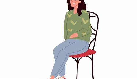 mujer joven sentada en una silla 11209588 Vector en Vecteezy