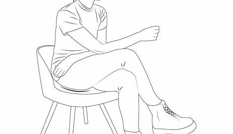 como dibujar una persona sentada | Dibujos faciles - YouTube
