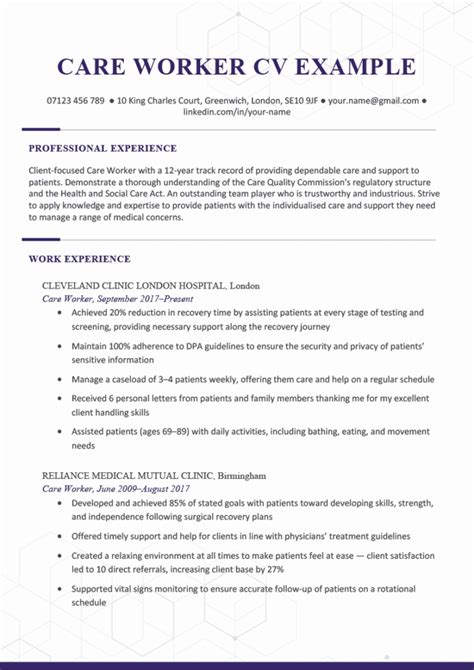 Personal Statement Health Care Support Worker