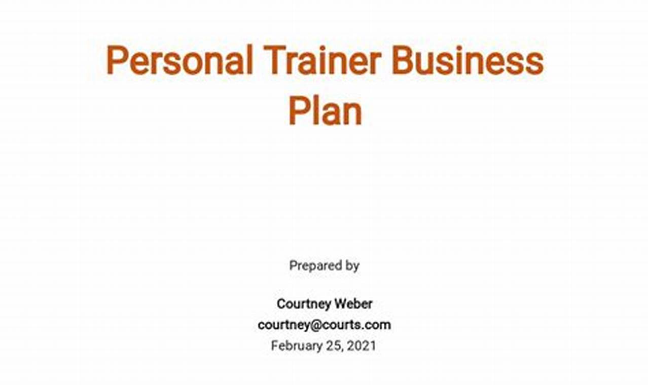 Personal Training Business Plan PDF: A Comprehensive Guide to Writing a Business Plan for Your Personal Training Business