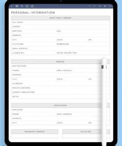 personal data collection form template