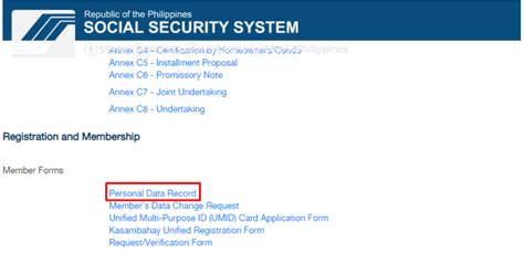 Personal Data Form Sss