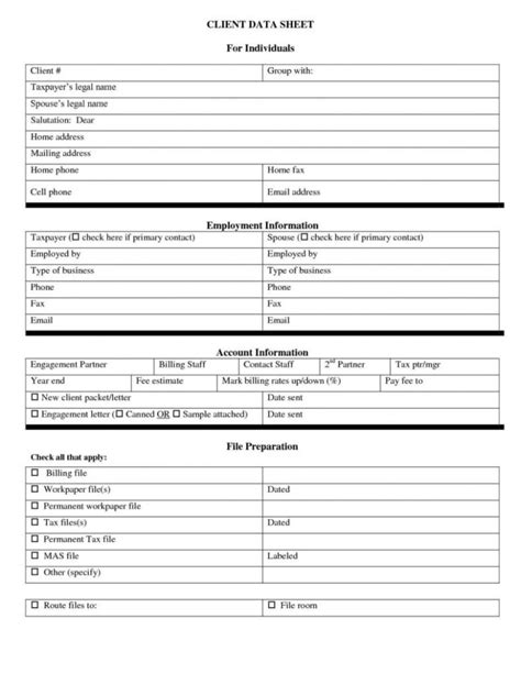 Personal Data Sheet Download Excel