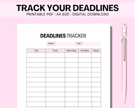 personal deadline planner
