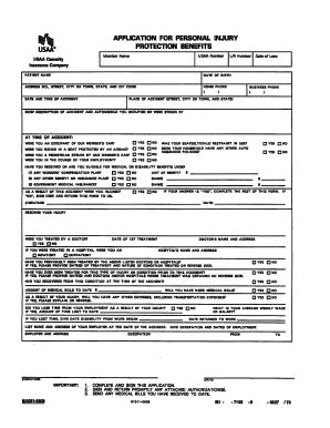 personal injury protection form