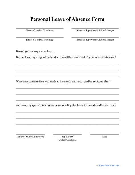 45 Free Leave of Absence Letters and Forms Template Lab