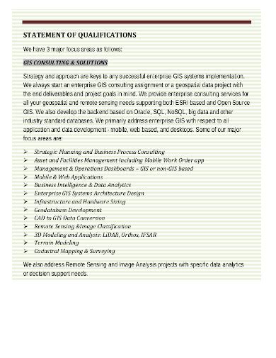 personal qualifications statement examples