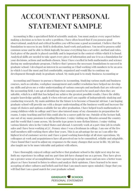 personal statement examples for accounts assistant