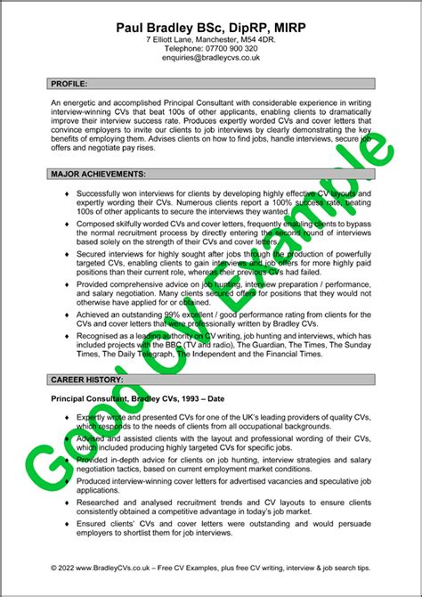 personal statement examples for cvs