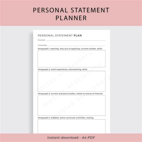 personal statement planner