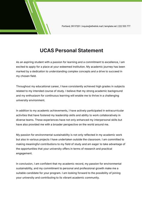 personal statement template ucas