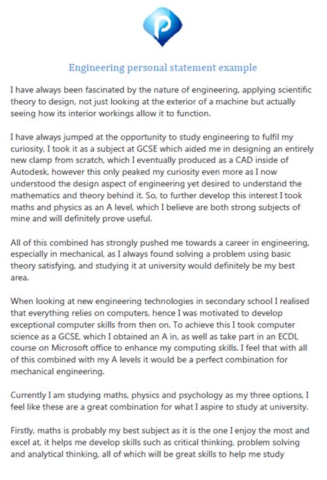 personal statement ucas examples engineering