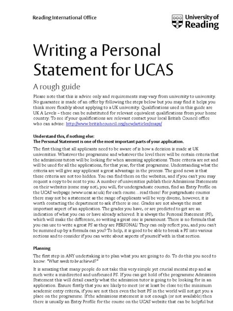 personal statements for uni