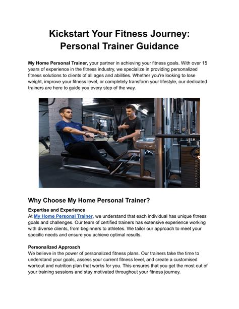 personal trainer guidance