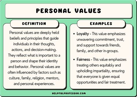 personal values examples in the workplace
