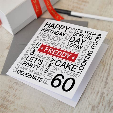 personalised 60th birthday cards