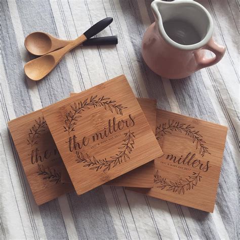 personalised large wooden coaster