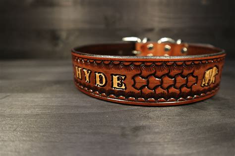 personalised leather dog collars uk