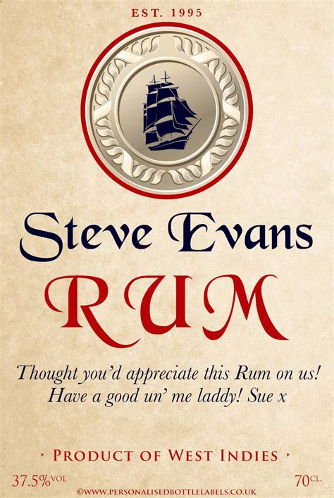 Personalised Rum Bottle Labels