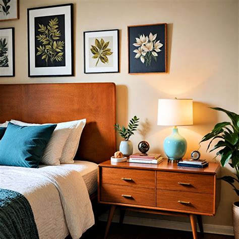personalize with unique artwork in bedroom with oak furniture